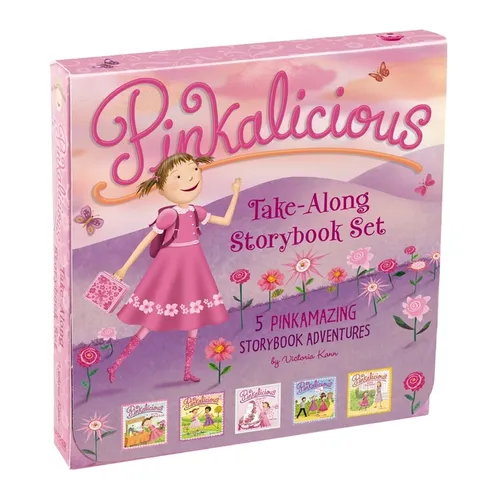 The Pinkalicious Take-Along Storybook Set: Tickled Pink, Pinkalicious and the Pink Drink, Flower Girl, Crazy Hair Day, Pinkalicious and the New Teache