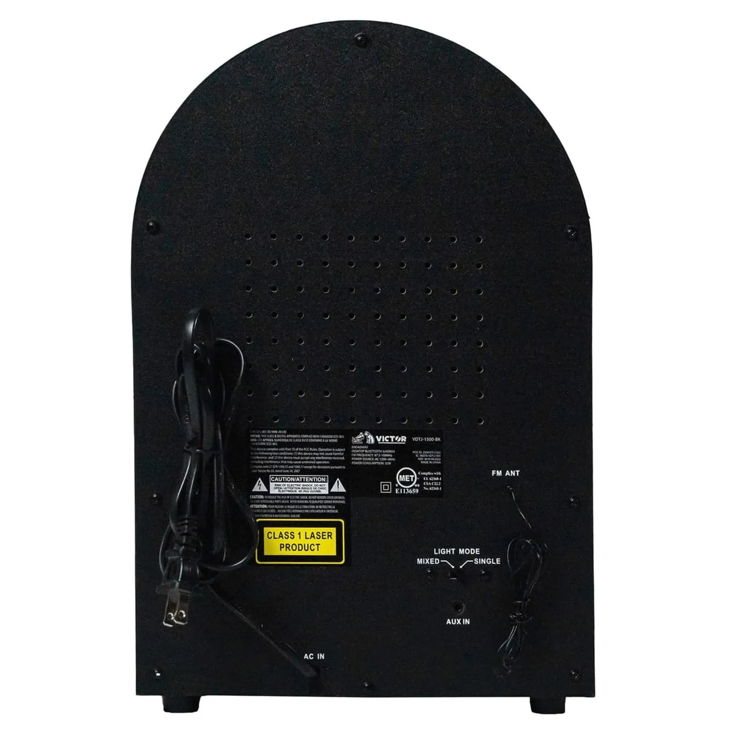 Victor Broadway Desktop Bluetooth Jukebox with CD Player & Color Changing LED Lighting
