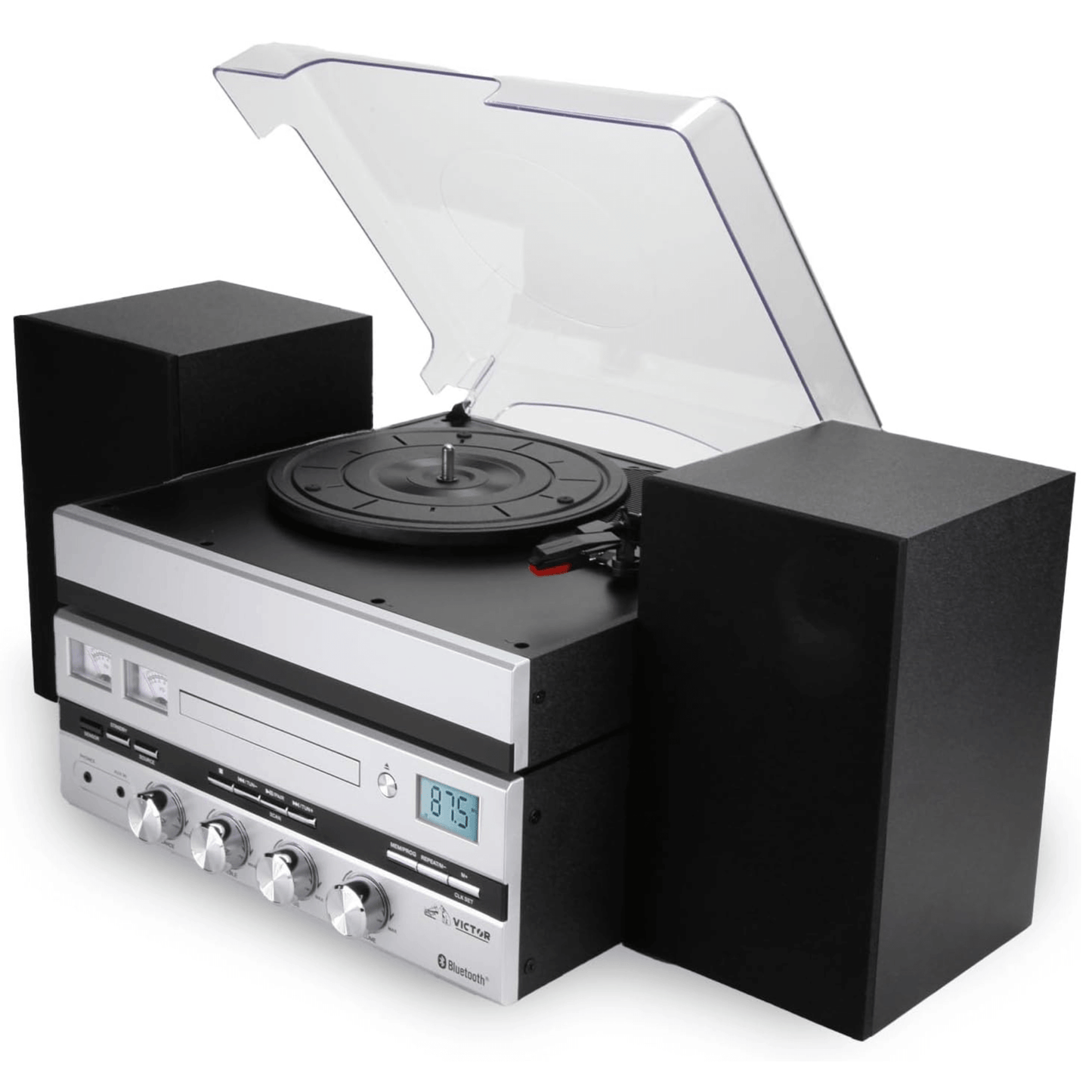 Victor Geneva 5-in-1 Desktop Music Center w Streaming Capabilities and FM Radio