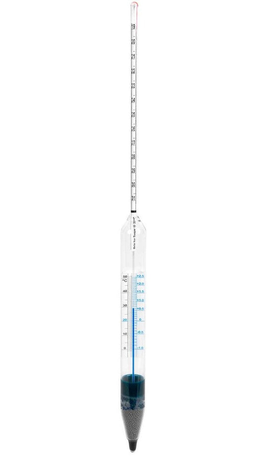 Heathrow Scientific 6601TS-6 Brix Hydrometer, with Thermometer (°C) 49 to 61°, 1/pk