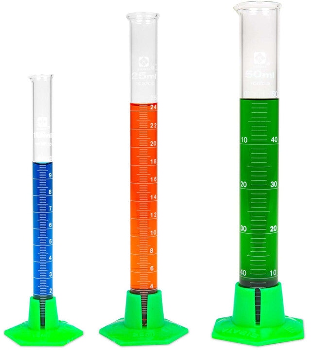Heathrow Scientific 2355-50 Graduated Cylinder, Student Grade, 50 mL, 6/pk
