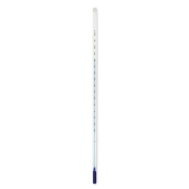 Heathrow Scientific 80701 Thermometer, Blue Liquid, -30 to 120°F, Total Immersion, 12", 1/pk