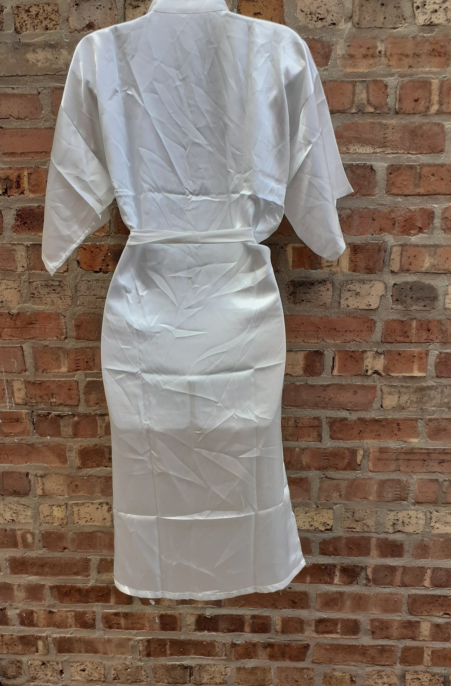 Vintage NEW White Satin Kimono Robe Size XL/XXL
