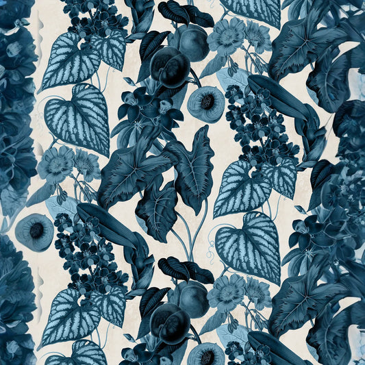 Cali Tropicale Wallpaper, off-white and blue