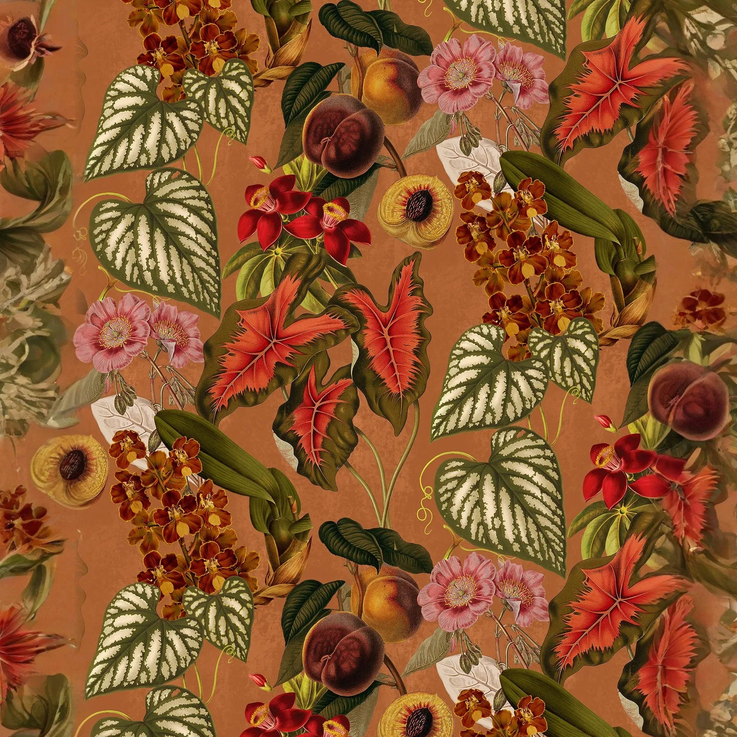 Cali Tropicale Wallpaper, burnt orange