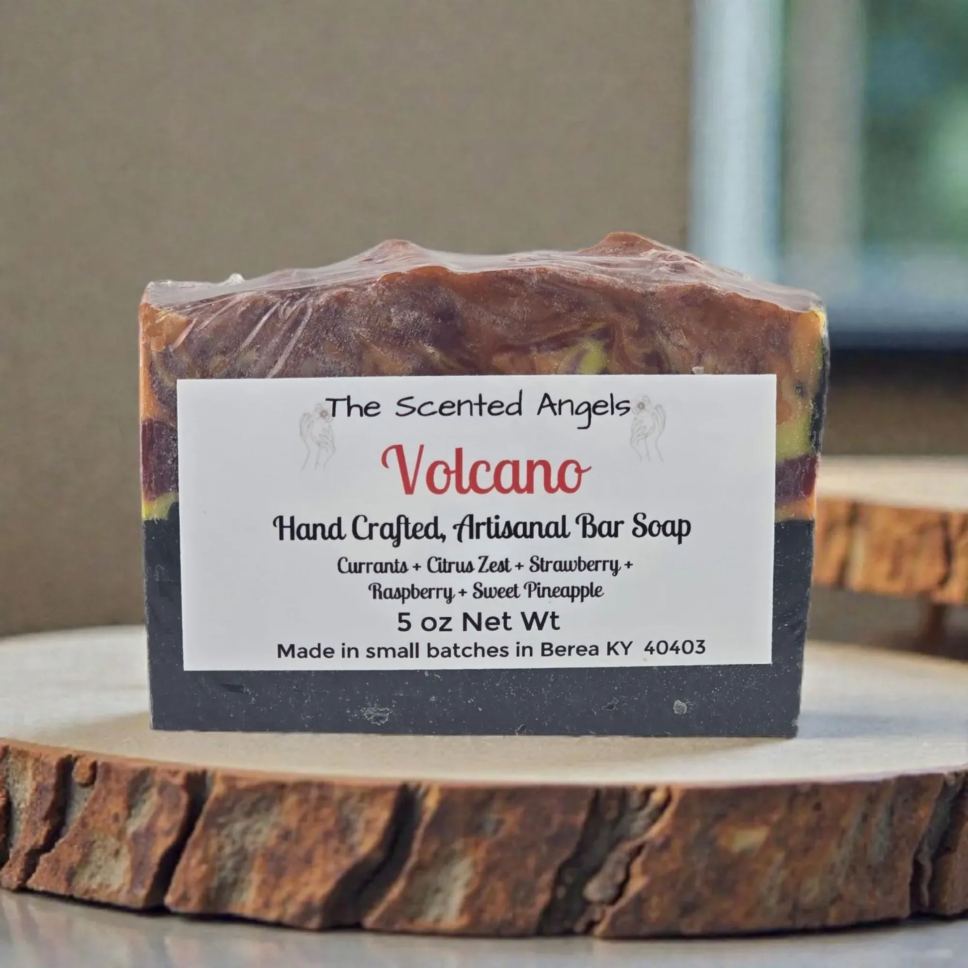 Volcano Vegan Cold Process Soap Bar | Handmade Artisanal Soap with Activated Charcoal (5 oz)