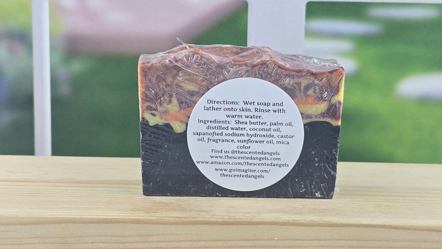 Volcano Vegan Cold Process Soap Bar | Handmade Artisanal Soap with Activated Charcoal (5 oz)