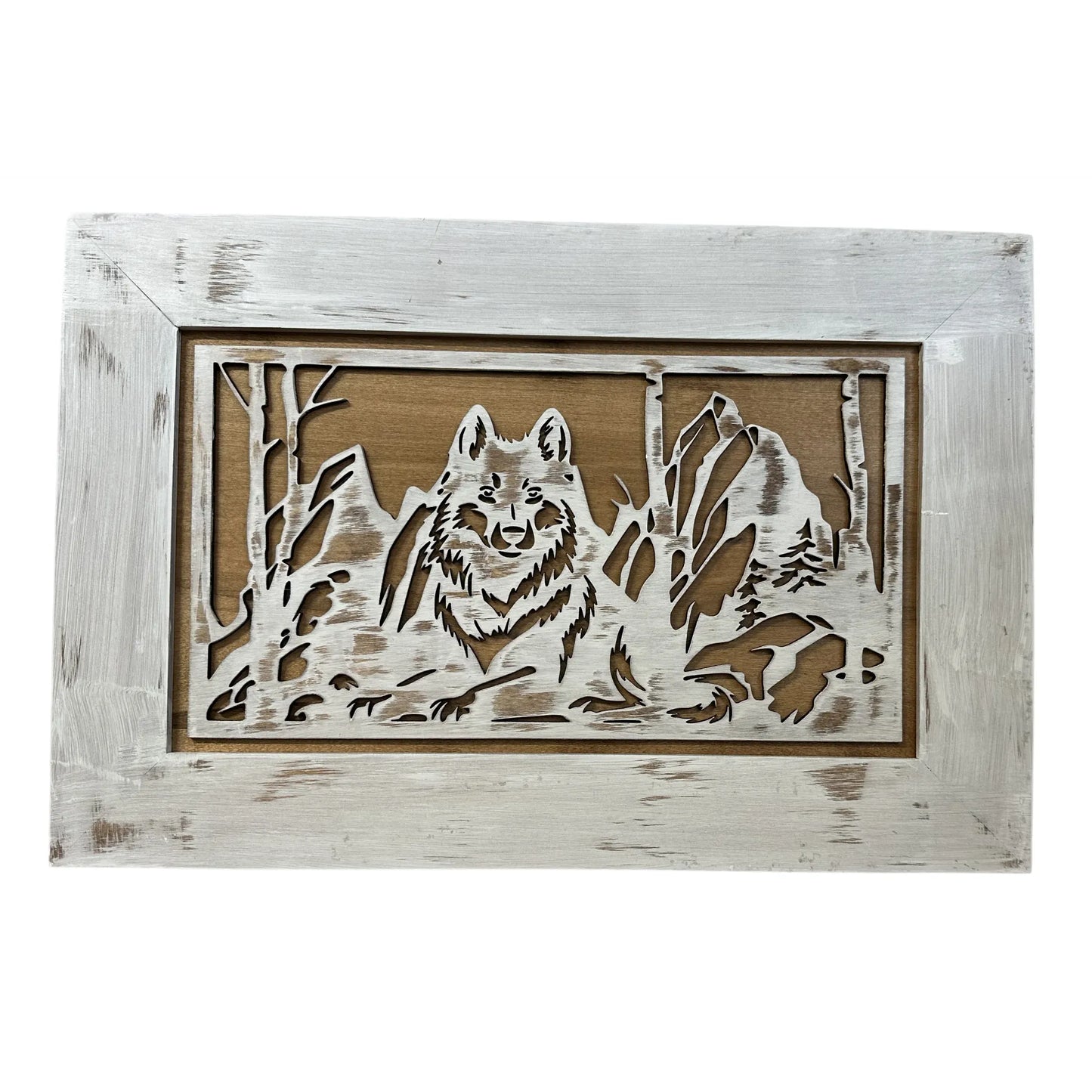 Decorative White Wolf Gun Cabinet Wall-Mounted & Lockable – Weapon Safe for Protective Gun Keeping & Household Defense Equipment