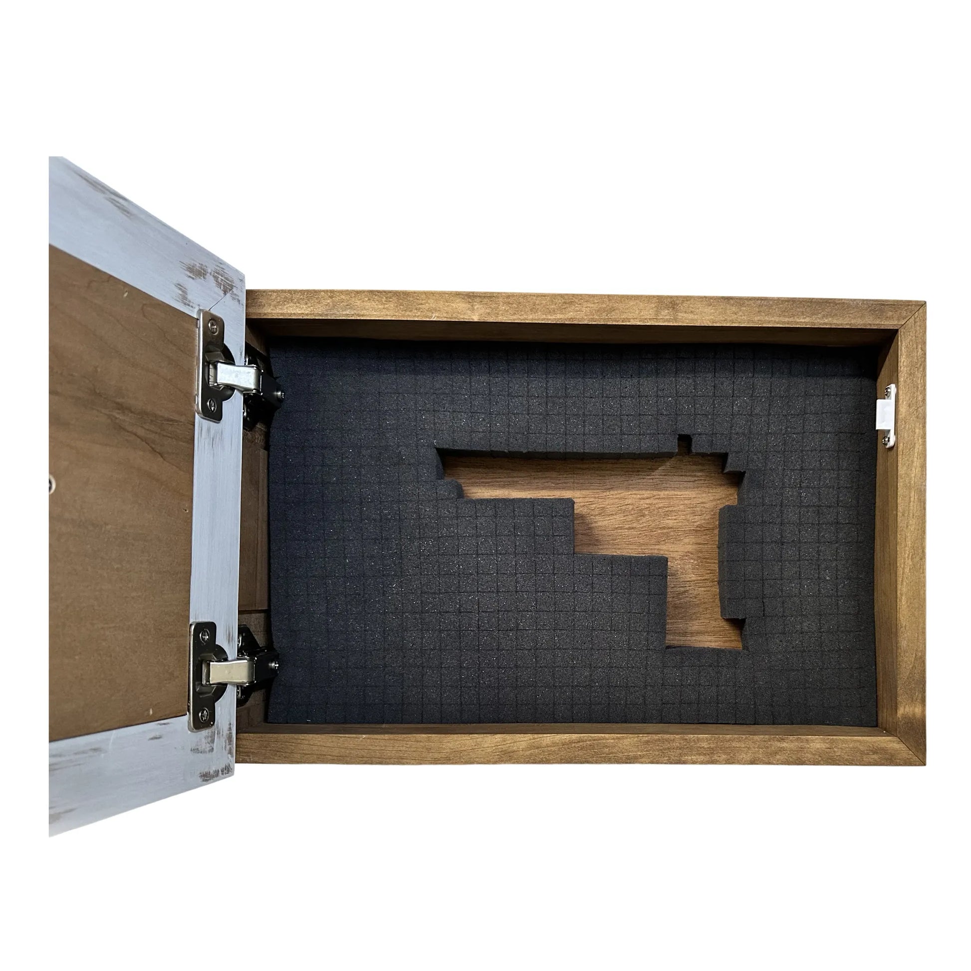 Decorative White Wolf Gun Cabinet Wall-Mounted & Lockable – Weapon Safe for Protective Gun Keeping & Household Defense Equipment