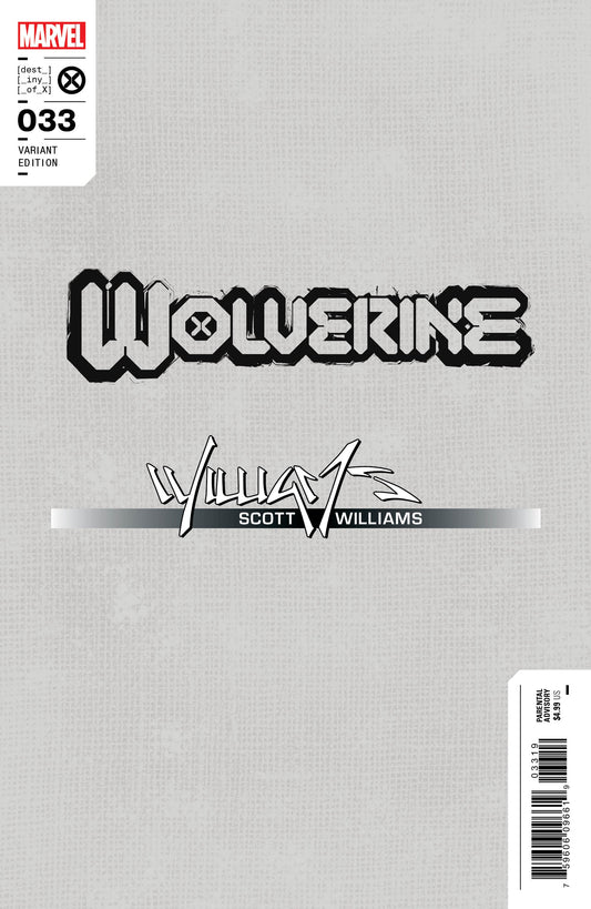 Wolverine #33 Virgin B&W Scott Williams Exclusive SDCC Limited Icon Var [INST]