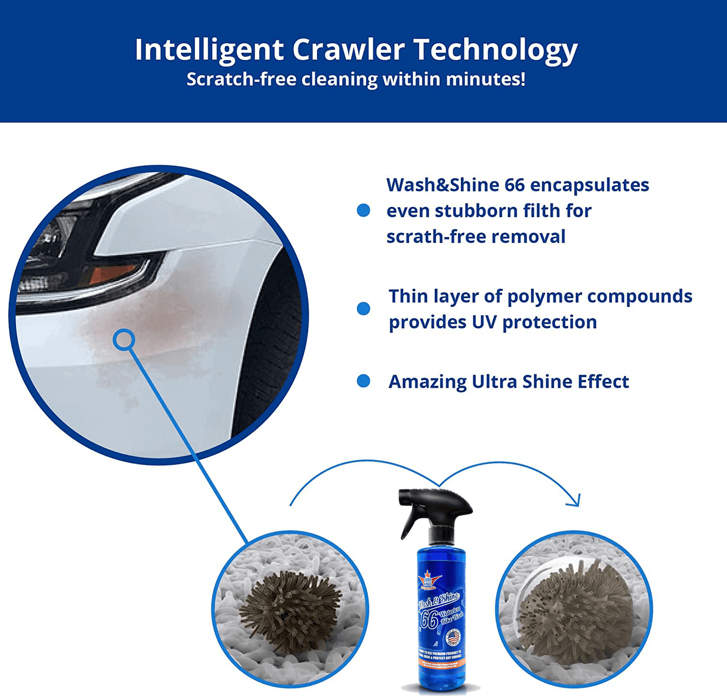 1.32 GAL (169) fl oz Wash&Shine 66 Waterless Motorcycle Cleaner - Orange Scent