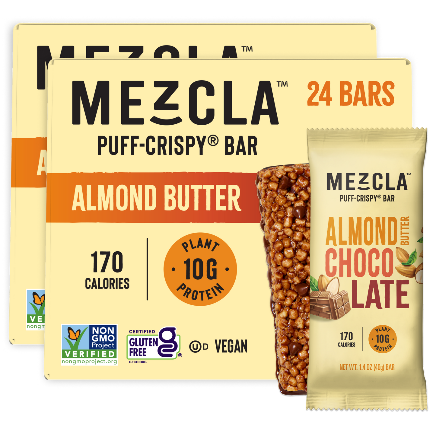 Mezcla Almond Butter Chocolate Bars - 12 bars x 1.4 oz case