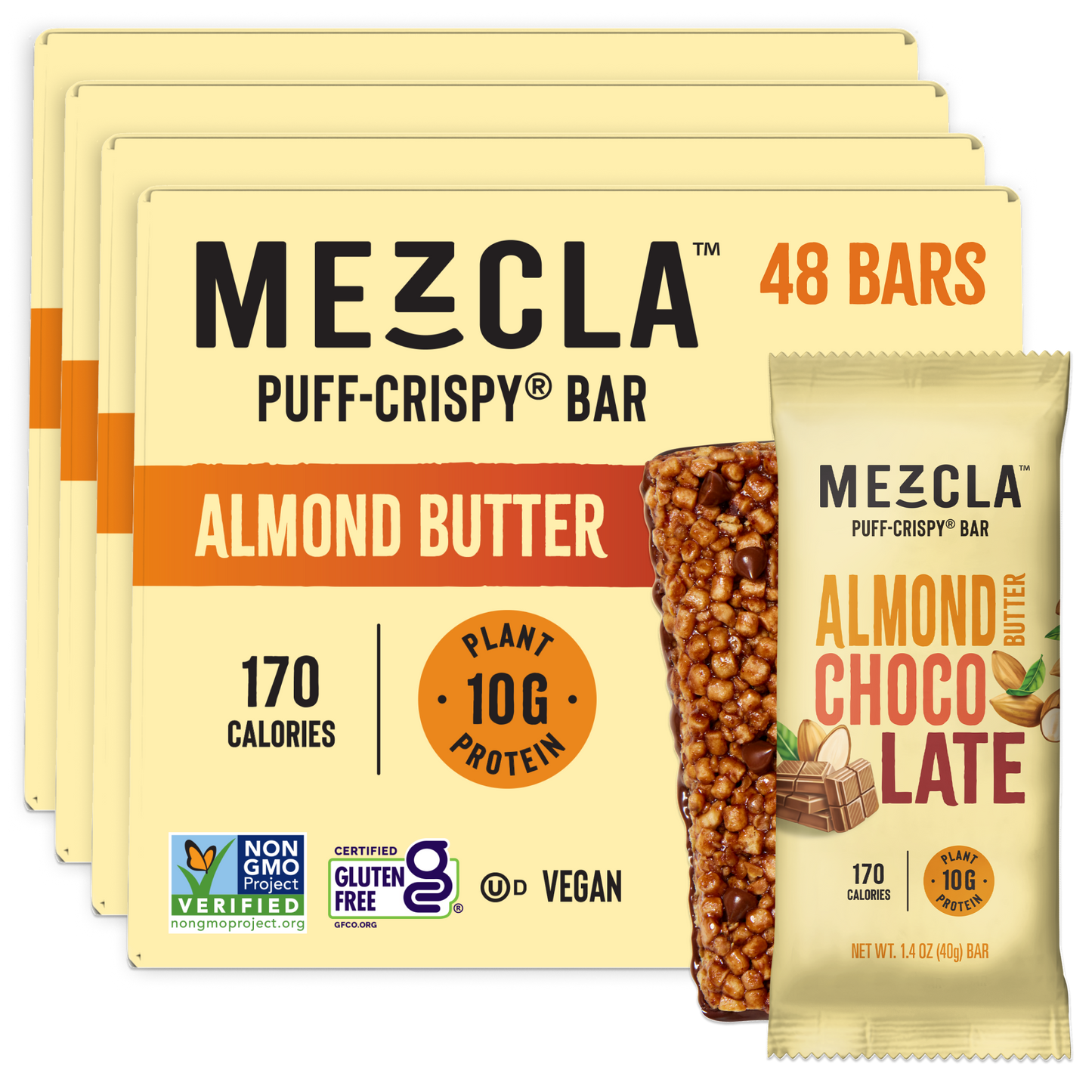 Mezcla Almond Butter Chocolate Bars - 12 bars x 1.4 oz case
