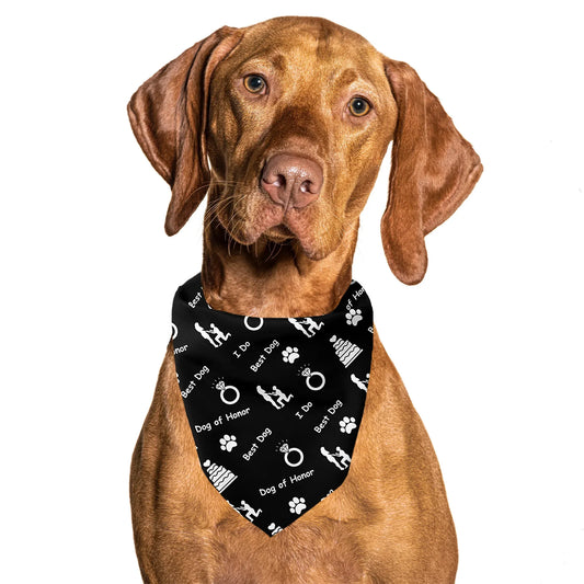 Dog of Honor Wedding Black Tie On Dog Bandana