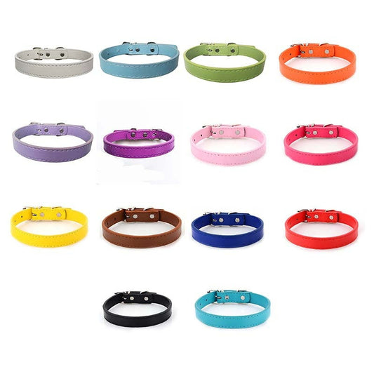 PET COLLAR LEATHER-XS ASST.COLORS