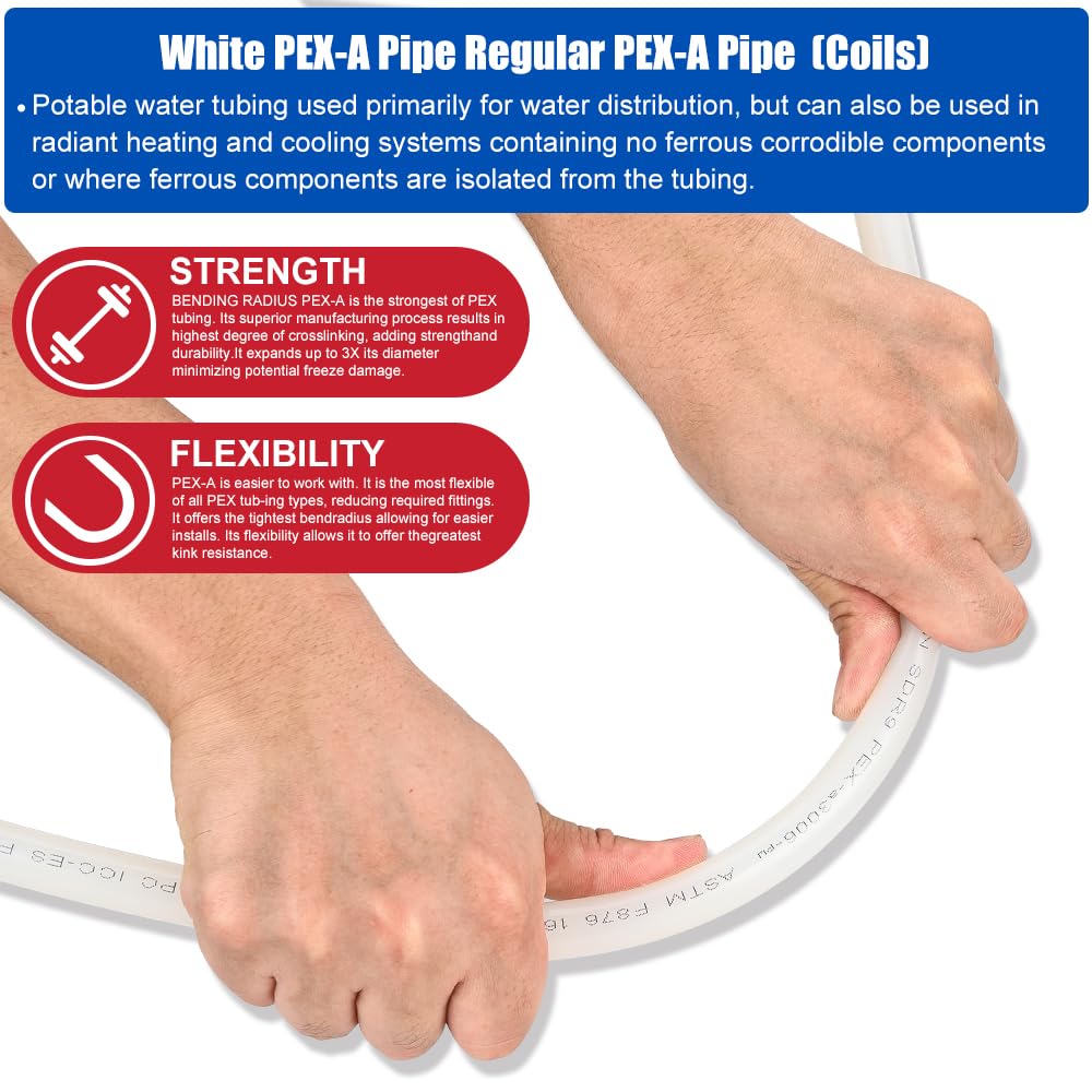 1/2" 100ft PEX-A Pipe (White & Cutter)