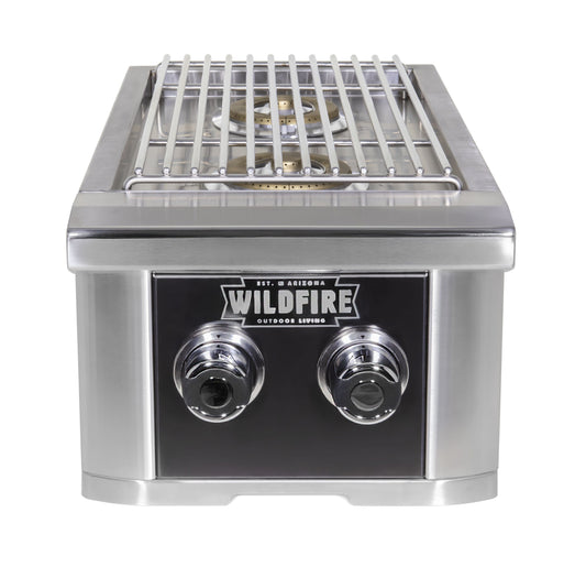 Wildfire Ranch Black 304 SS Gas Double Side Burner - WF-DBLSBRN-RH-LP/NG