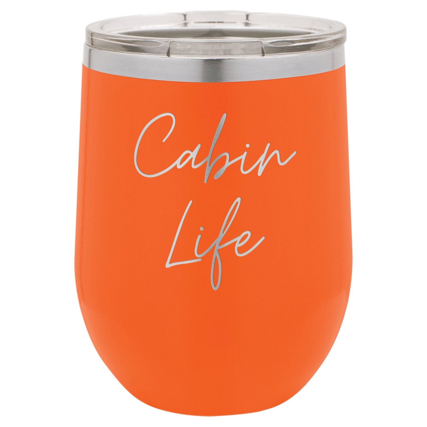 Cabin Life Two 12 oz Wine Tumbler - Powder Coated