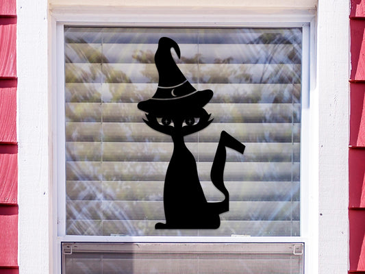 Witch Cat Window Sticker | Vinyl Decal
