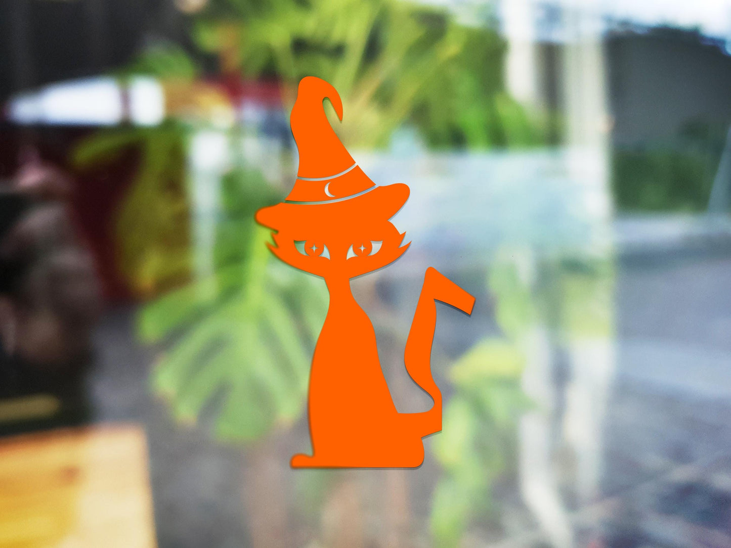 Witch Cat Window Sticker | Vinyl Decal