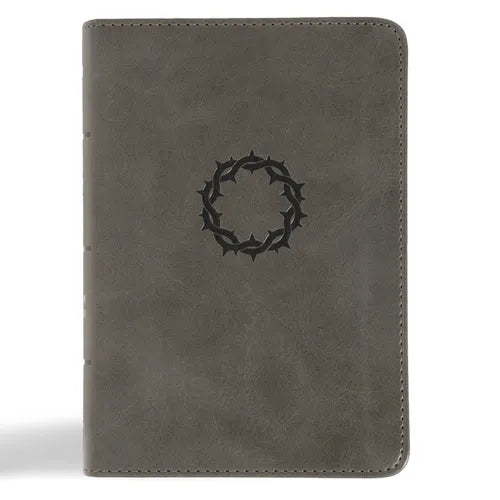NASB Large Print Compact Reference Bible, Charcoal Leathertouch