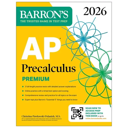 AP Precalculus Premium, 2026: Prep Book with 3 Practice Tests + Comprehensive Review + Online Practice