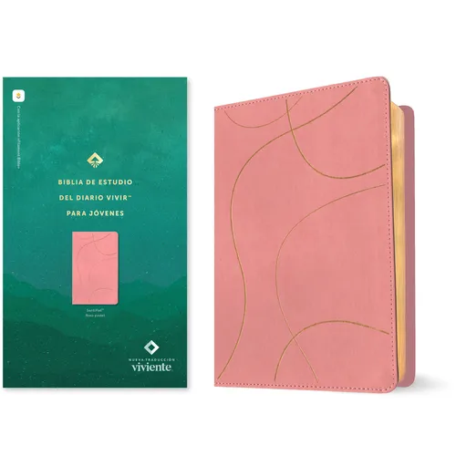 Biblia de Estudio del Diario Vivir Para Jóvenes Ntv Con Filament (Sentipiel, Rosa Pastel, Letra Roja)