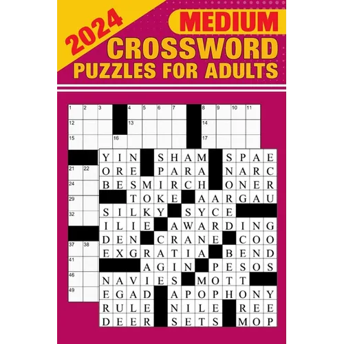 2024 Medium Crossword Puzzles for Adults: Large Print Puzzles for Adults with Solutions, Test Your Brain Power