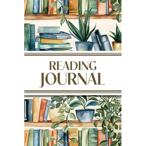Reading Journal (Watercolor Bookshelves with Potted Plants): 6"x9" Book Lover's Diary; Book/Series Reviews, Reading Tracker, Favorite Book List, Favor