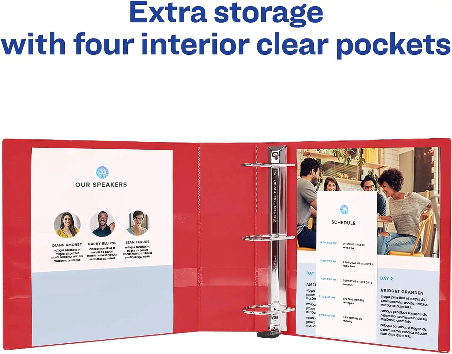 3 Ring Binder- 1" - Red