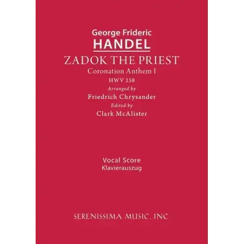 Zadok the Priest, HWV 258: Vocal score
