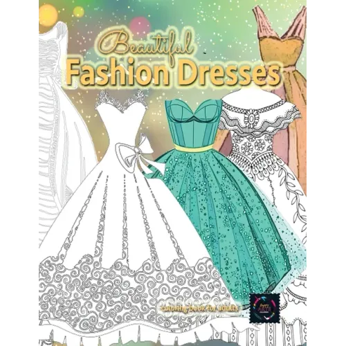 Beautiful fashion dresses coloring book for adults, beautiful dresses coloring book: Geometric pattern coloring books for adults
