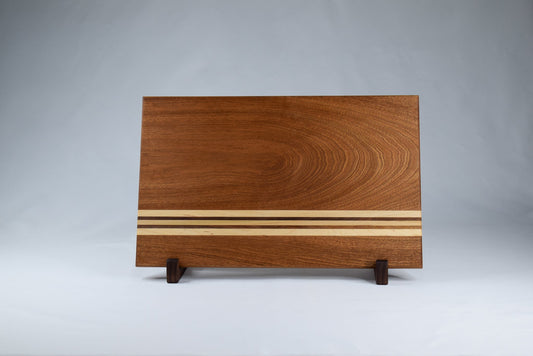 Striped Cutting Board - Sapele, Maple, Walnut