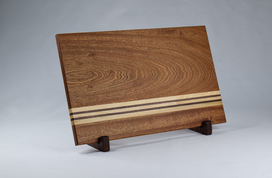 Striped Cutting Board - Sapele, Maple, Walnut