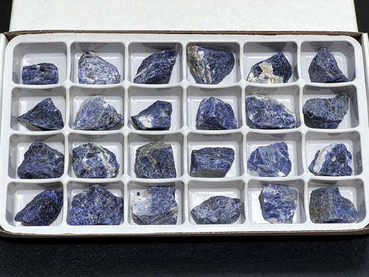 Blue Sodalite Rough (24 Pcs) Box Flat Bulk Wholesale Lot Rough Raw Stones