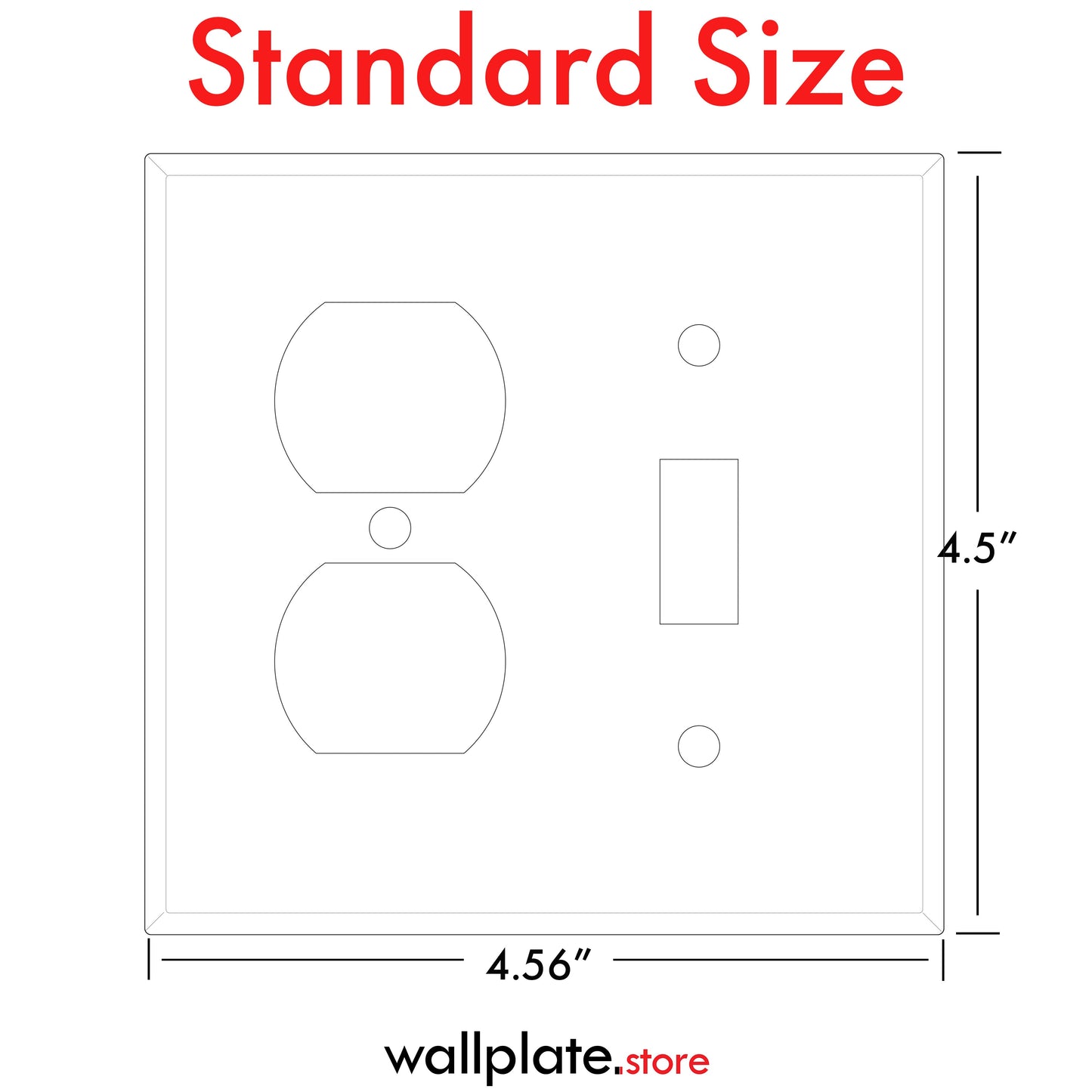 2-Gang White Metal Wallplate With (1) Toggle Switch and (1) Duplex Openings, Standard Size | Made in USA