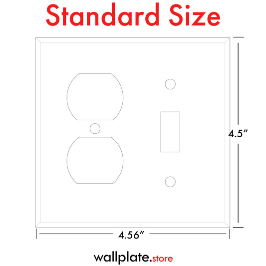 2-Gang White Metal Wallplate With (1) Toggle Switch and (1) Duplex Openings, Standard Size | Made in USA