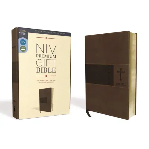 Niv, Premium Gift Bible, Leathersoft, Brown, Red Letter Edition, Comfort Print