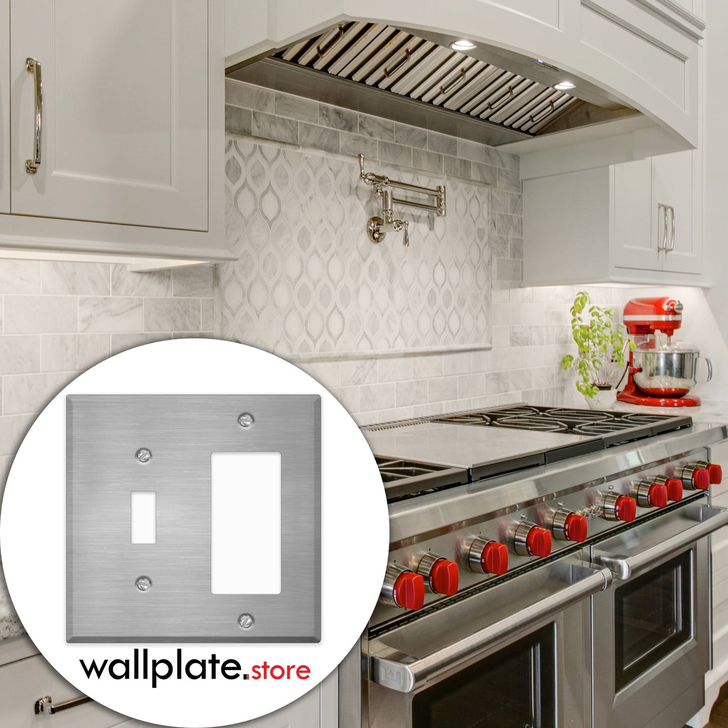 2 Gang Stainless Steel Toggle and Rocker Switch Wall plate