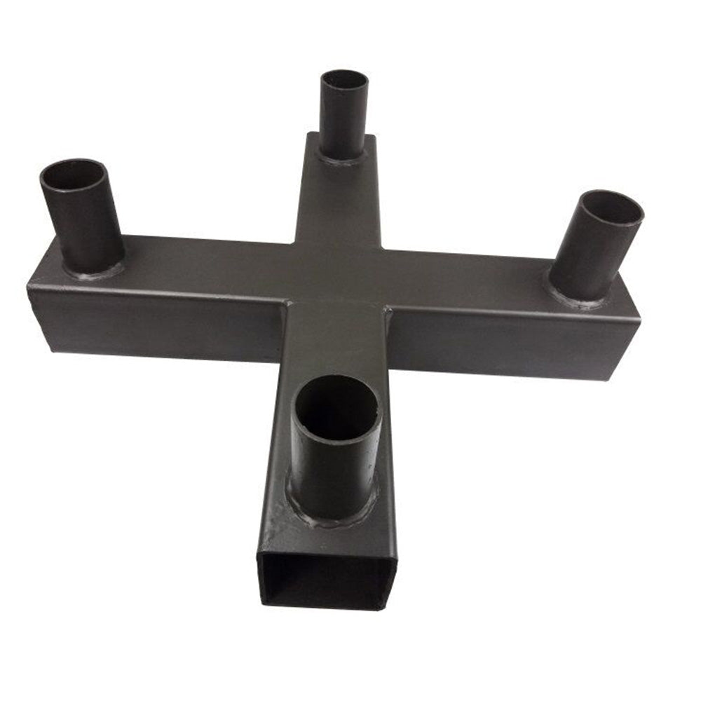 90 Degree Quad Bullhorn Tenon for 4 Lighting Fixture with 2-3/8" Slip Fit Mount,Quad Bullhorn Mount Bracket Dark Bronze Steel for LED Area Lights