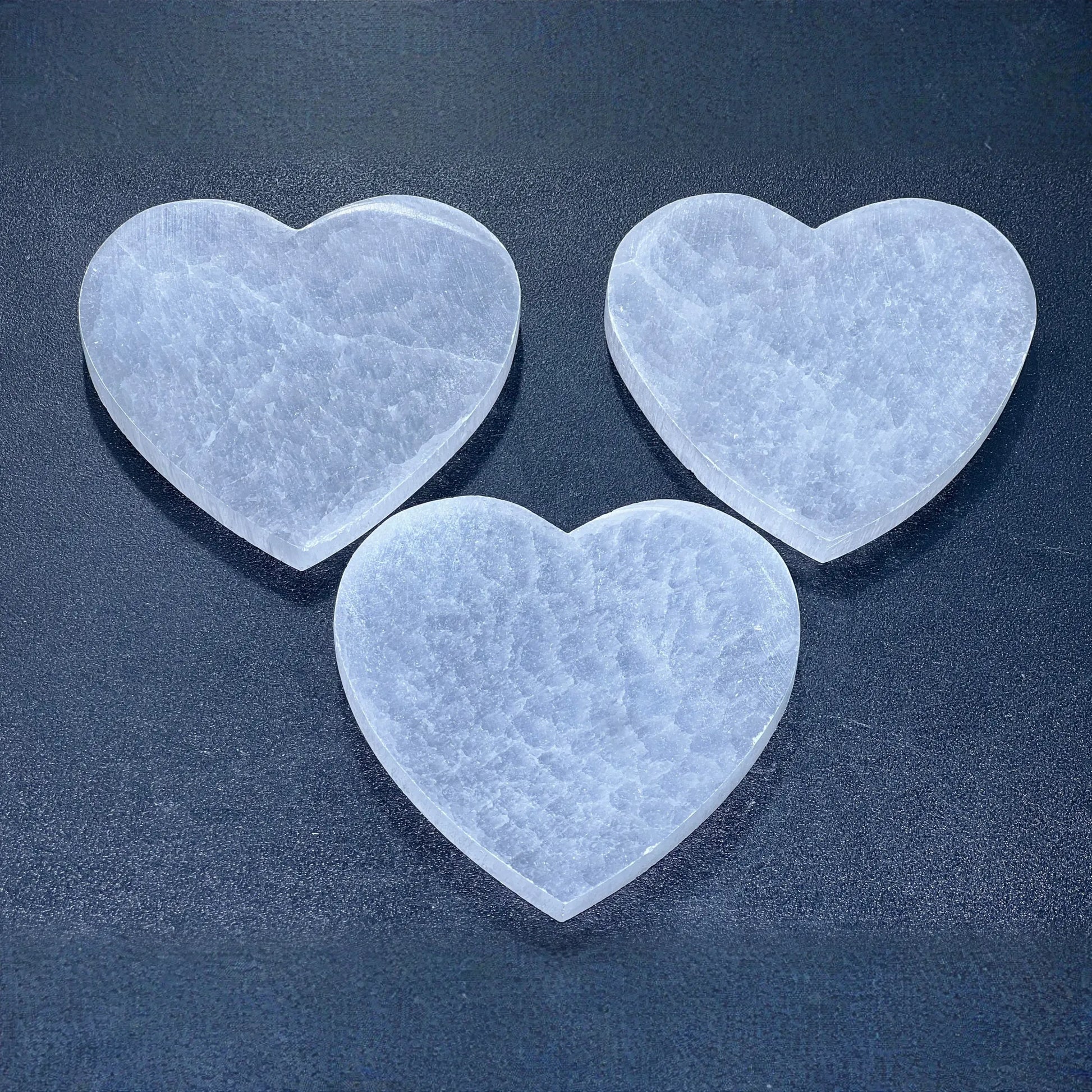 Selenite Crystal Heart Plate (4 Inches) Polished Gemstone Carving Decor