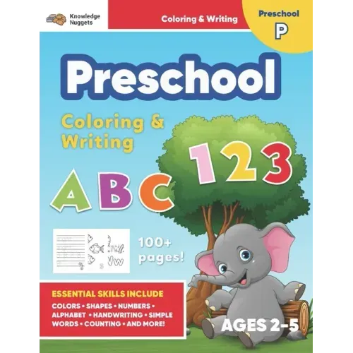Jumbo ABC's & 123 Preschool Coloring Workbook: Ages 2 and up, Colors, Shapes, Numbers, Letters, Learn to Write the Alphabet (Essential Activity Book f