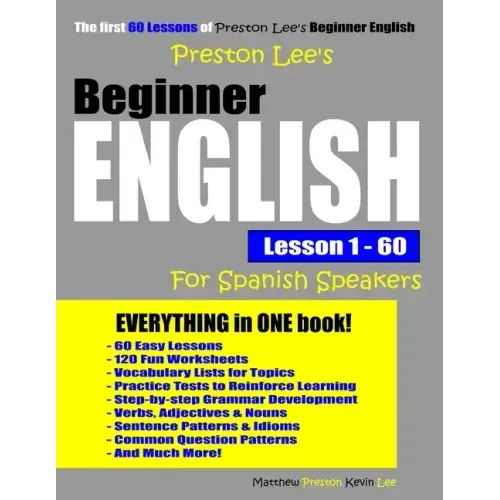 Preston Lee's Beginner English Lesson 1 - 60 For Spanish Speakers