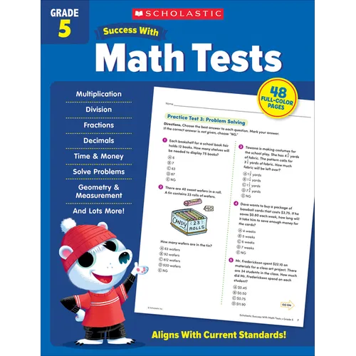 Scholastic Success with Math Tests Grade 5 Workbook