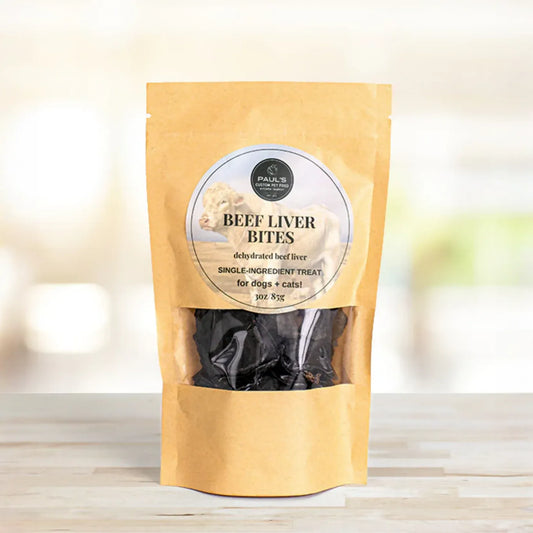 Paul’s Beef Liver Bites Bag - 18 bags x 3 oz (85g) case