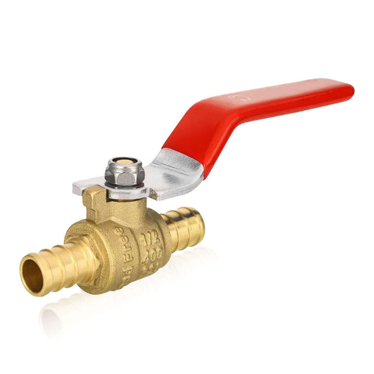 1" PEX Crimp Ball Valve, Red (Lead Free)
