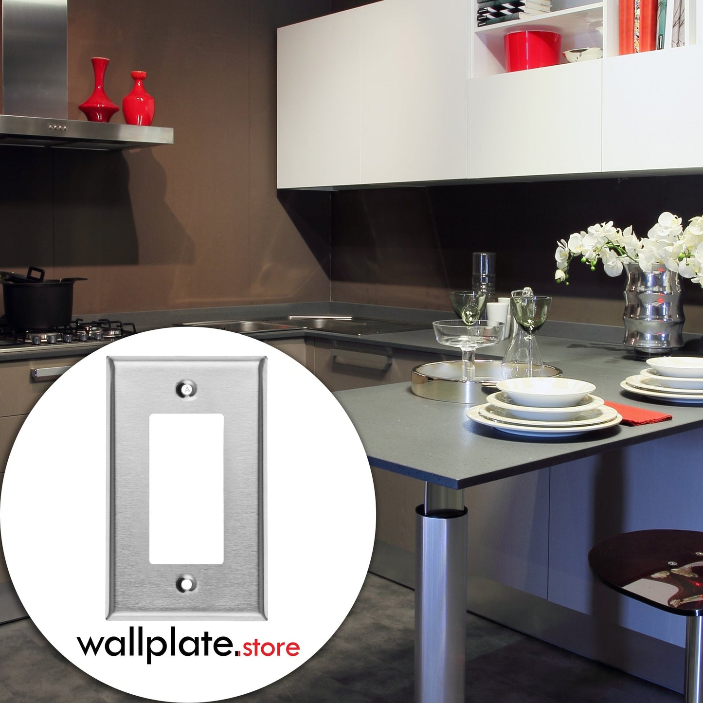 1 Gang GFI, Stainless Steel Decora Switch Wall Plate Cover, Standard Size