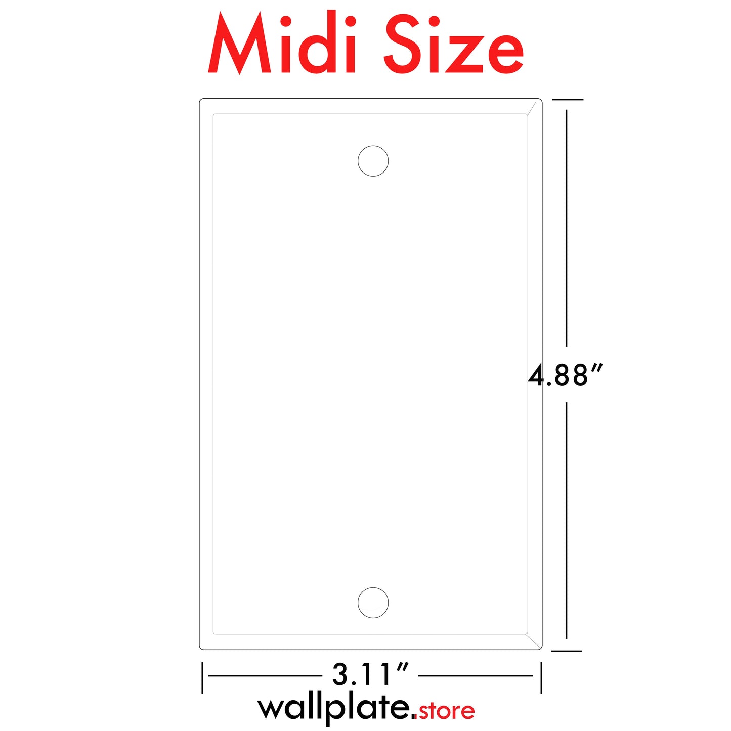 1 Gang Midi Size White Plastic Blank Wall Plate
