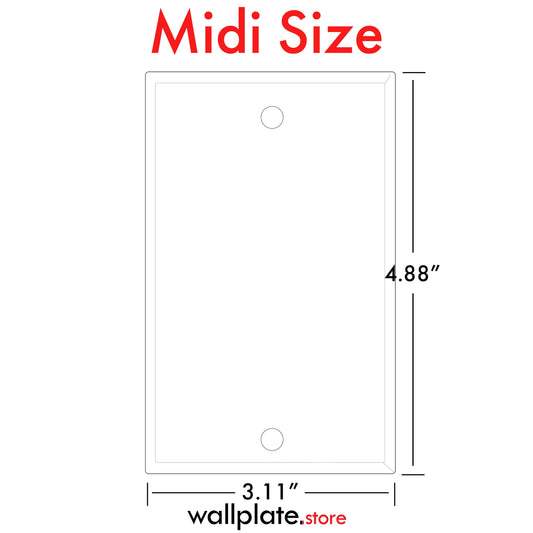 1 Gang Midi Size White Plastic Blank Wall Plate