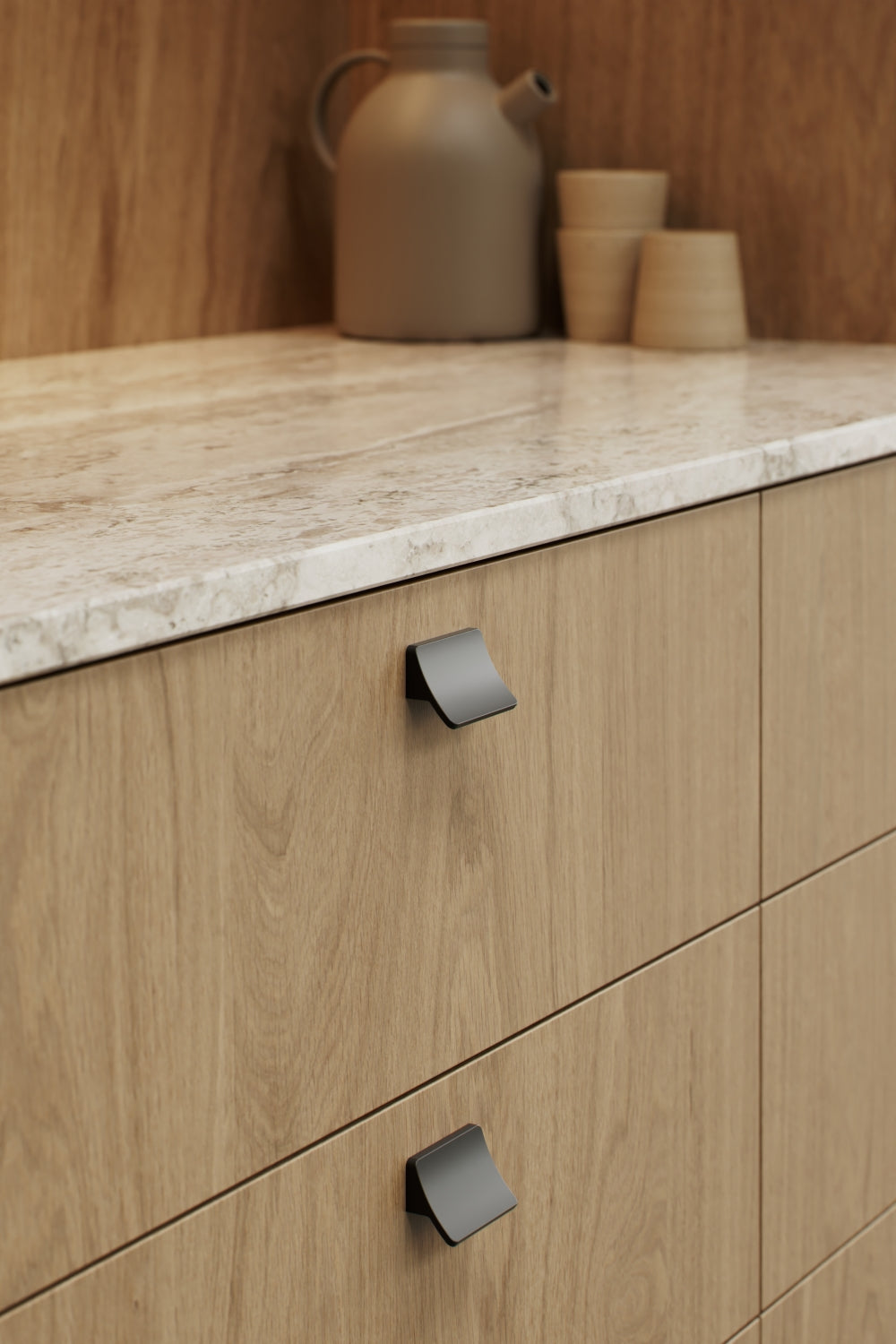 Matte Black "Ciel" Tab Drawer Pulls